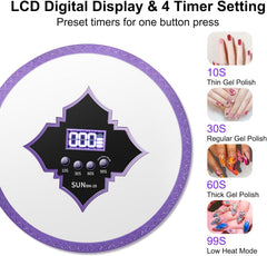 Portable UV LED Nail Lamp | 180W Ultra Long Power Storage