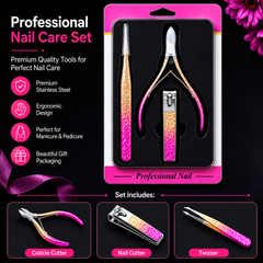 Professional Nail Care Set 3 in 1 – Premium Stainless Steel Manicure & Pedicure Tools Kit