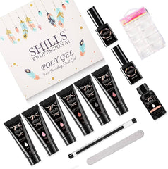 Poly Gel Kit for Nail Extension & Nail Art SHILLS Professional – Long Lasting Nail Builder Gel Set