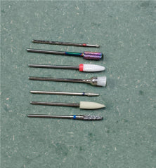 7-Piece Nail Drill Bit Set for Manicure & Pedicure – Carbide, Ceramic & Polishing Bits