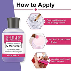 Q Monomer EMA Formulation Liquid for Acrylic Nail Extensions 150ml SHILLS Professional