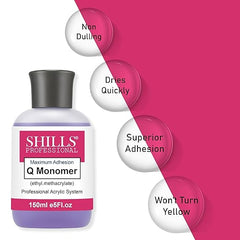 Q Monomer EMA Formulation Liquid for Acrylic Nail Extensions 150ml SHILLS Professional