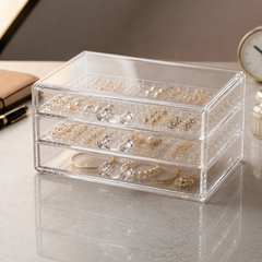 Empty Box (Small) Transparent Mini Storage Organizer Box for Jewelry, Nail Art & Craft Accessories