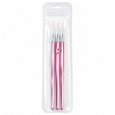 000 Professional Nail Art Liner Brush Set – 3PCS Pink Handle Nail Design Brushes