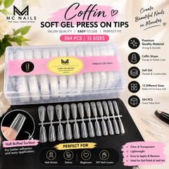 Coffin Medium Gel Press-On Nail Tips MC MEE