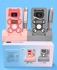 Nail Drill Machine Fefan Master Professional Rechargeable Electric Nail File for Gel & Acrylic Nails ( PINK AND GRAY )