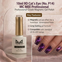 9D Light Pink Cat Eye Gel Polish (Shade No. 14) MC MEE Professional