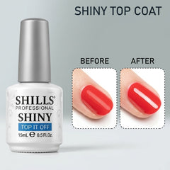 Shiny Top It Off 15ml Shills Professional | High Gloss Gel Top Coat for Nail Art