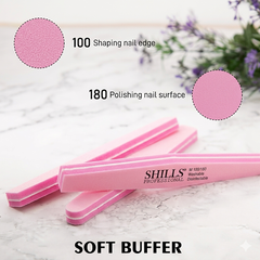 Soft Buffer 100/180 SHILLS Professional – Nail Buffer for Gel, Acrylic & Natural Nails