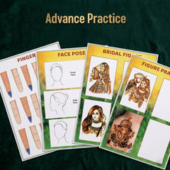 Mehandi-Henna Practice Book for Beginners & Students – Reusable Mehndi Design Learning & Training Book for Professional Practice