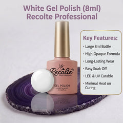 White Gel Polish 8ml Recolte Professional