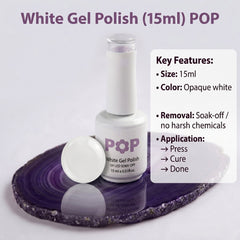 White Gel Polish (15ml) by POP