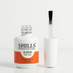 15ml Super Top Coat Gel Polish SHILLS Professional – High Shine No Wipe UV LED Nail Top Coat