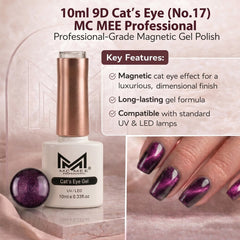 9D Light Purple Cat Eye Gel Polish (Shade No. 16) MC MEE Professional