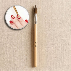 Acrylic Wooden Handle Nail Brush No. 12, No. 10 & No. 8 Professional Acrylic Nail Extension Brush Set