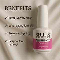 Russian Matte Top Coat 15ml SHILLS Professional – Best for Chrome Nail Art