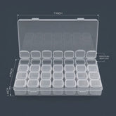 28 Grid Empty Storage Box for Jewelry, Nail Art & Craft Supplies | Transparent Organizer Case