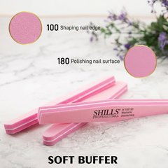 Soft Buffer 100/180 SHILLS Professional – Nail Buffer for Gel, Acrylic & Natural Nails