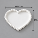White Heart Shaped Beaded Tray | Nail Art Accessories & Jewelry Organizer
