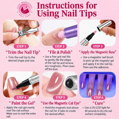 7 in 1 Cat Eye Gel Nail Polish Pen – 5 Color Options | Magnetic Gel Polish