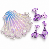 Seashell Nail Art Press-On Stand with Purple Holder