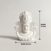 Khatu Shyam Ji White Idol for Nail Art Studio | 3D Printed Mini Statue 70mm