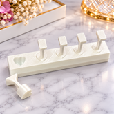 Pearl White Nail Art Press - On Nail Display Stand with 5 Removable Holders
