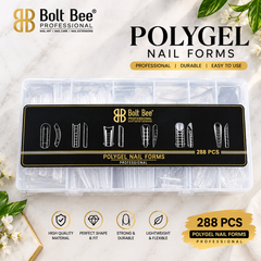Polygel Nail Forms Tips Bolt Bee Professional 288 PCS | Nail Extension Forms