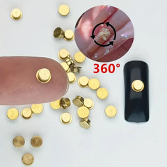 Gold Spinner Nail Art 3mm (2 pcs) | Mini Gold Spinner Nail Decoration Charm