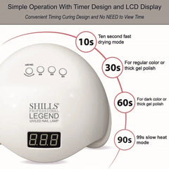 Legend 48W UV LED Nail Lamp Shills | Professional Gel Nail Dryer with Auto Sensor & Timer Settings