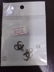 Om Symbol Nail Art Charms – Antique Silver 3D Metal Nail Decoration for Acrylic, Gel & Press On Nailss