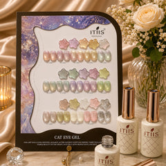 Star 15ml Gel Polish Set – 15 Colors ITIIS Professional | 12 Cat Eye & 3 Glitter Polish