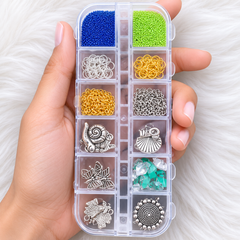 ND2 Navratri Nail Art Charms Set (12 Grid) | Traditional Festival Nail Decoration Charms for Nail Art