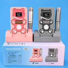 Nail Drill Machine Fefan Master Professional Rechargeable Electric Nail File for Gel & Acrylic Nails ( PINK AND GRAY )