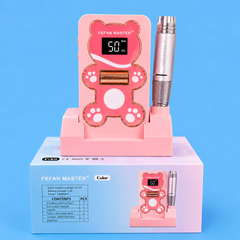 Nail Drill Machine Fefan Master Professional Rechargeable Electric Nail File for Gel & Acrylic Nails ( PINK AND GRAY )