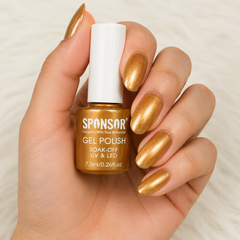 Gold Glitter Gel Polish 7.5ml Sponsor – Shimmer UV LED Soak Off Nail Gel for Nail Art