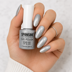 Silver Gel Polish 7.5ml Sponsor – Metallic UV LED Soak Off Nail Gel Polish for Nail Art Sponsor