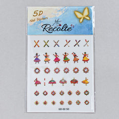 Navratri Special 5D Nail Art Stickers RECOLTE – Festive Nail Decoration
