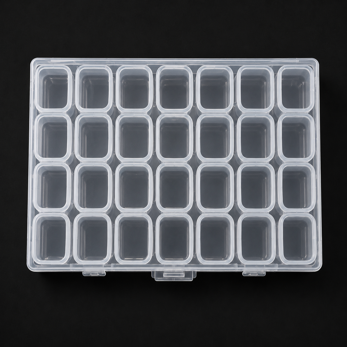 24 Grid Empty Storage Box for Nail Tips, Beads & Small Accessories | Transparent Organizer Case