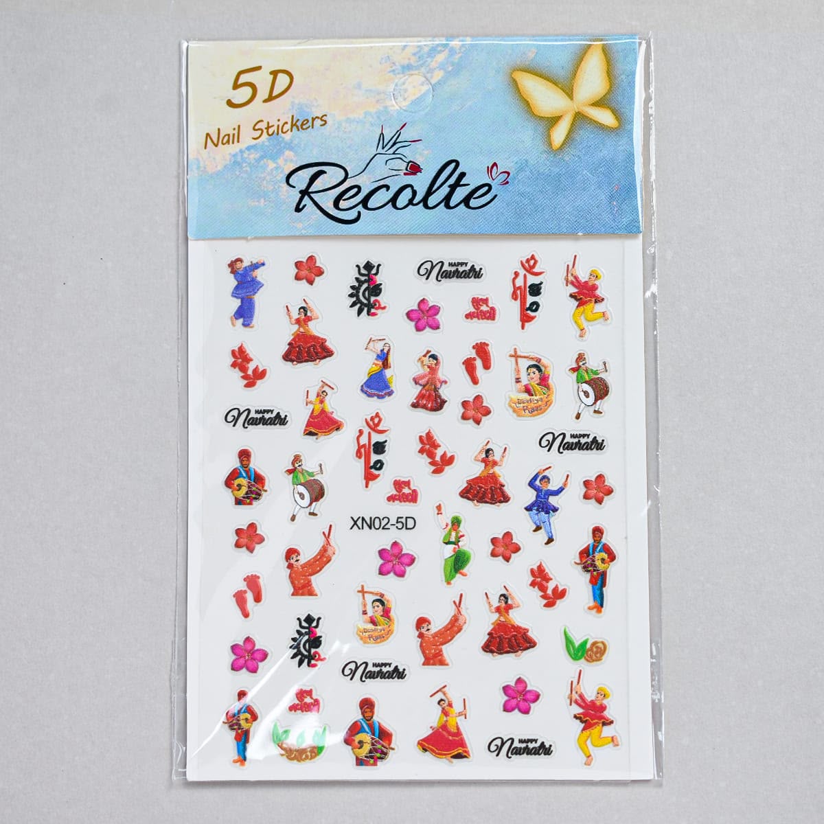 Navratri Special 5D Nail Art Stickers RECOLTE – Festive Nail Decoration