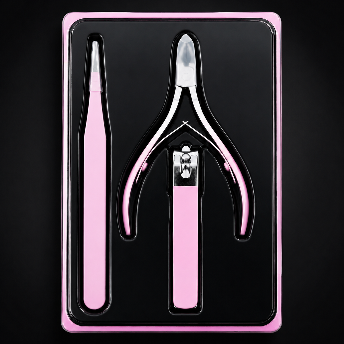 Professional Manicure & Pedicure Nail Care Kit – Stainless Steel Cuticle Nipper, Tweezer & Nail Clipper Set