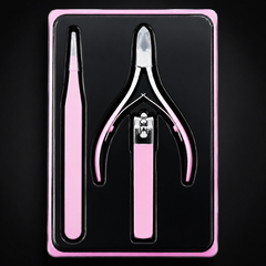 Professional Manicure & Pedicure Nail Care Kit – Stainless Steel Cuticle Nipper, Tweezer & Nail Clipper Set