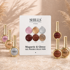 6 Color Gel Polish Set SHILLS Professional – 3 Cat Eye, 2 Gel Polish & 1 Glitter