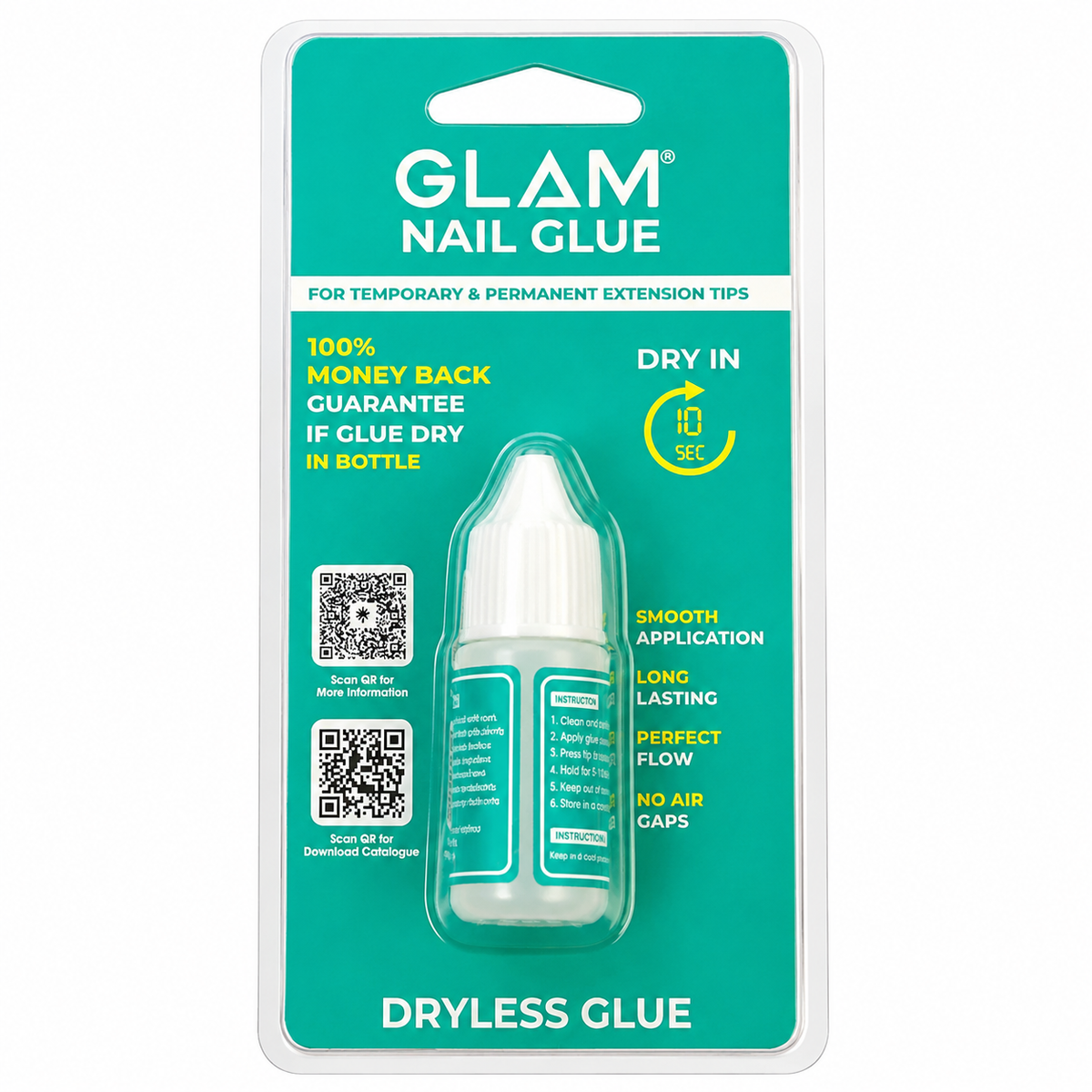 Best Nail Glue 5ml GLAM –  Super Strong Quick Dry Nail Glue for Nail Extensions & Fake Nails