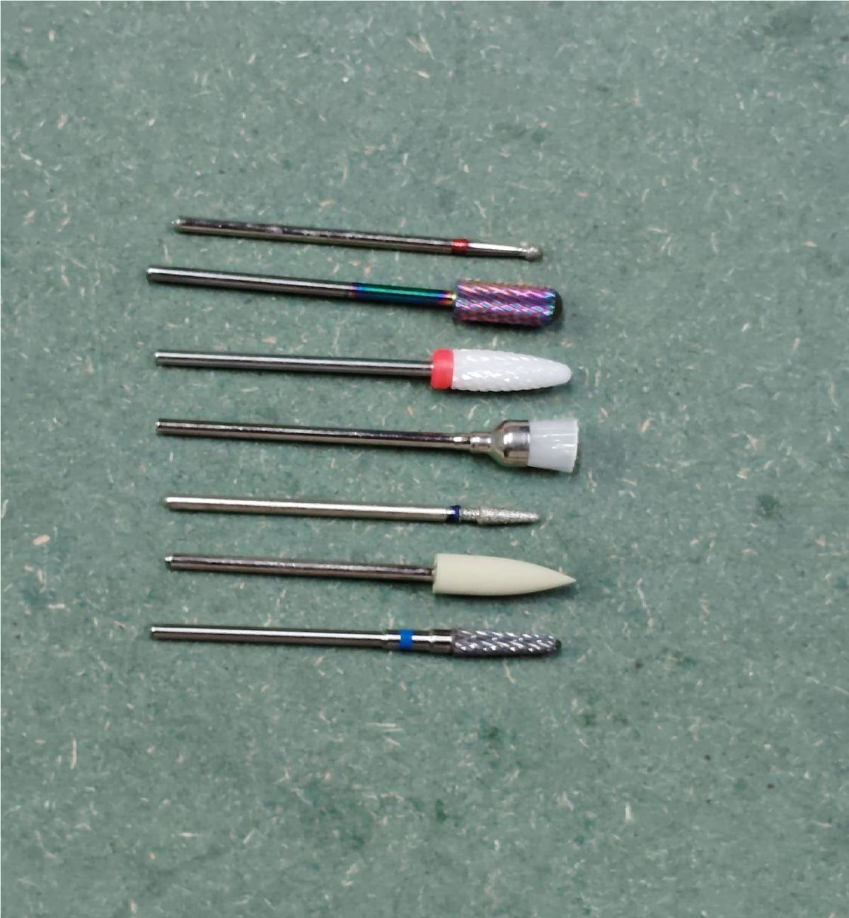 7-Piece Nail Drill Bit Set for Manicure & Pedicure – Carbide, Ceramic & Polishing Bits