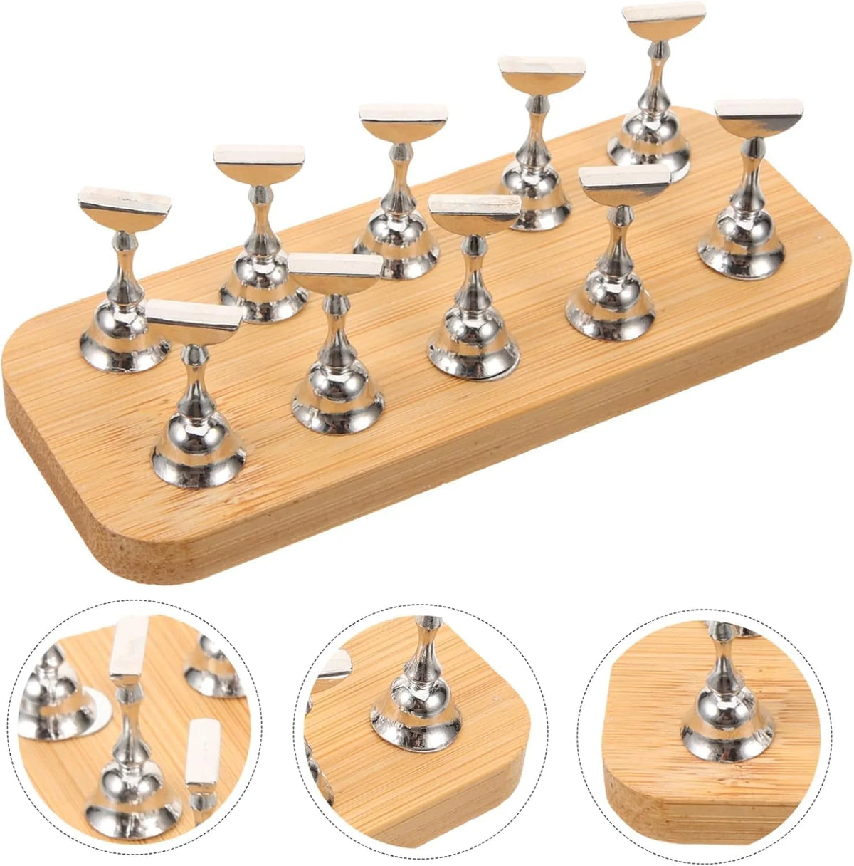 Wooden Press on Stand (10 Magnetic Holder) for Press on Nail Business