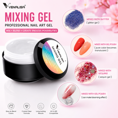 Mixing Gel for Nail Art 15g Venalisa – Transparent UV/LED Mixing Gel for Color Blending & Gradient Nail Designs