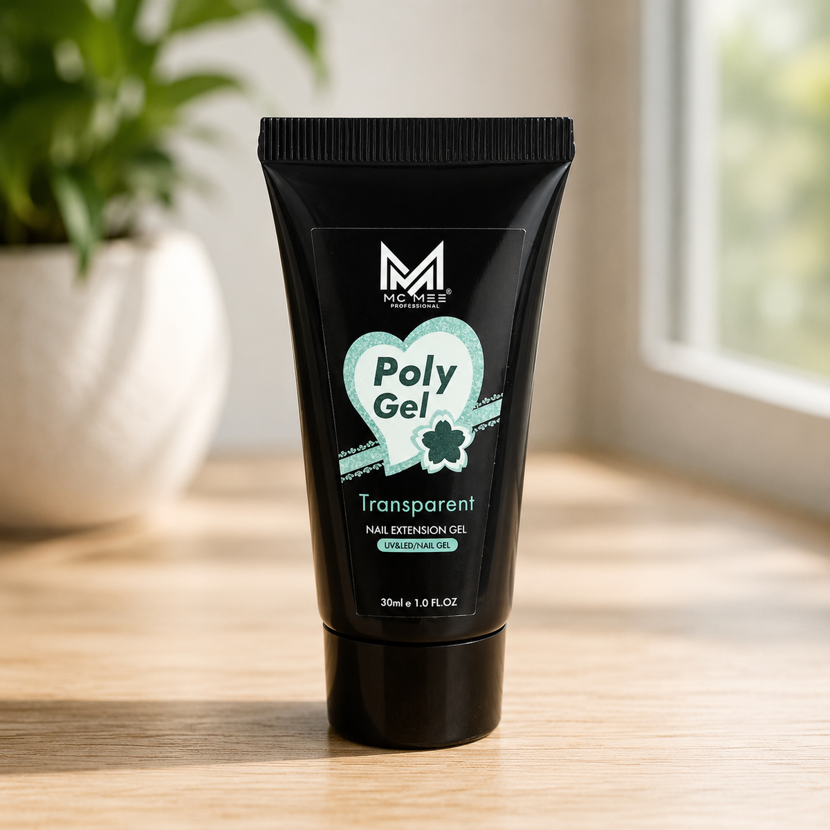 Transparent Poly Gel Nail Extension Gel 30ml MC MEE Professional - UV & LED Nail Gel for Strong Nail Extensions
