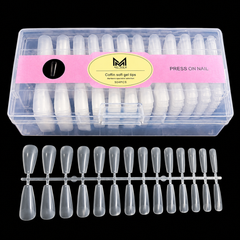 Coffin Medium Gel Press-On Nail Tips MC MEE