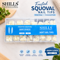 Frosted Squoval Soft Gel Nail Tips SHILLS Professional – 600PCS | 15 Sizes | PT33
